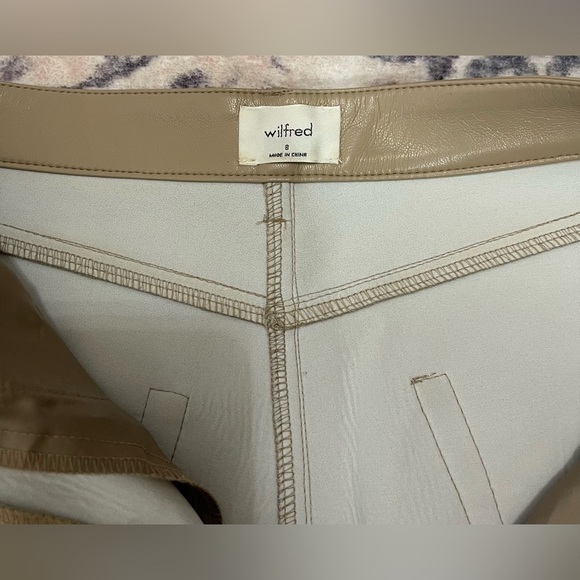 Wilfred Aritzia The Melina Faux Leather Pant Size 8 Tan Brown - Picture 7 of 10